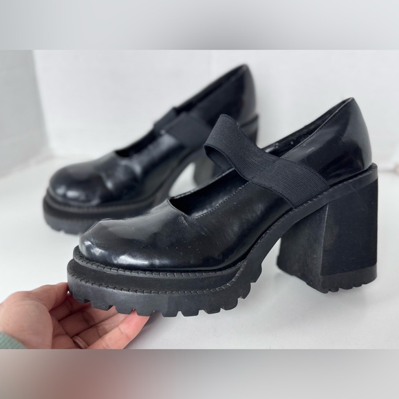Vintage 90s Style Bongo Platform Mary Jane Chunky Platform Heels Shoes Size 8.5 - Picture 6 of 11